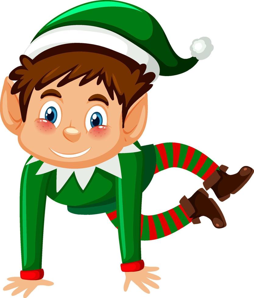 Christmas elf cartoon character vector