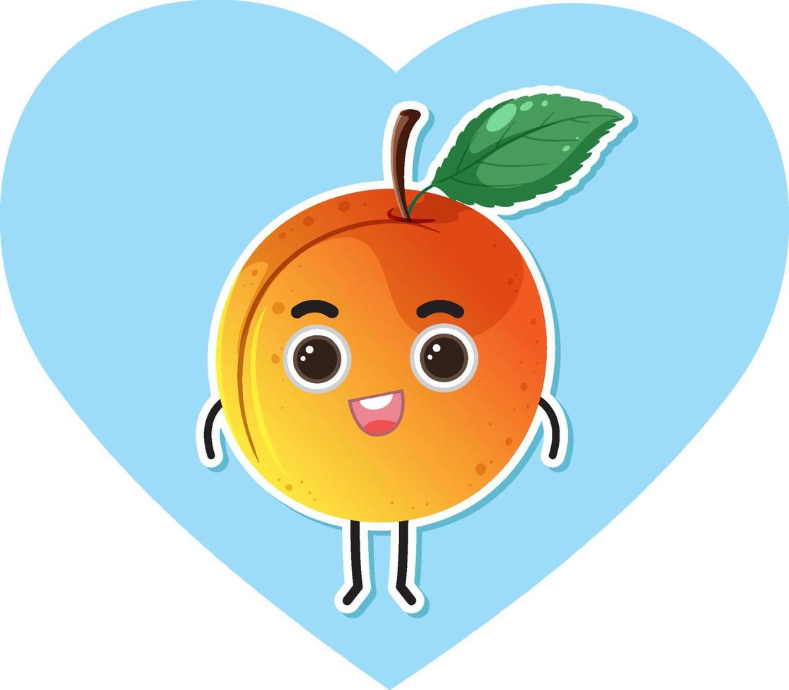 Peach with cute face cartoon character vector