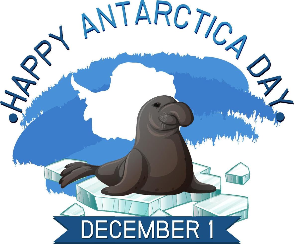 Antarctica day poster template vector