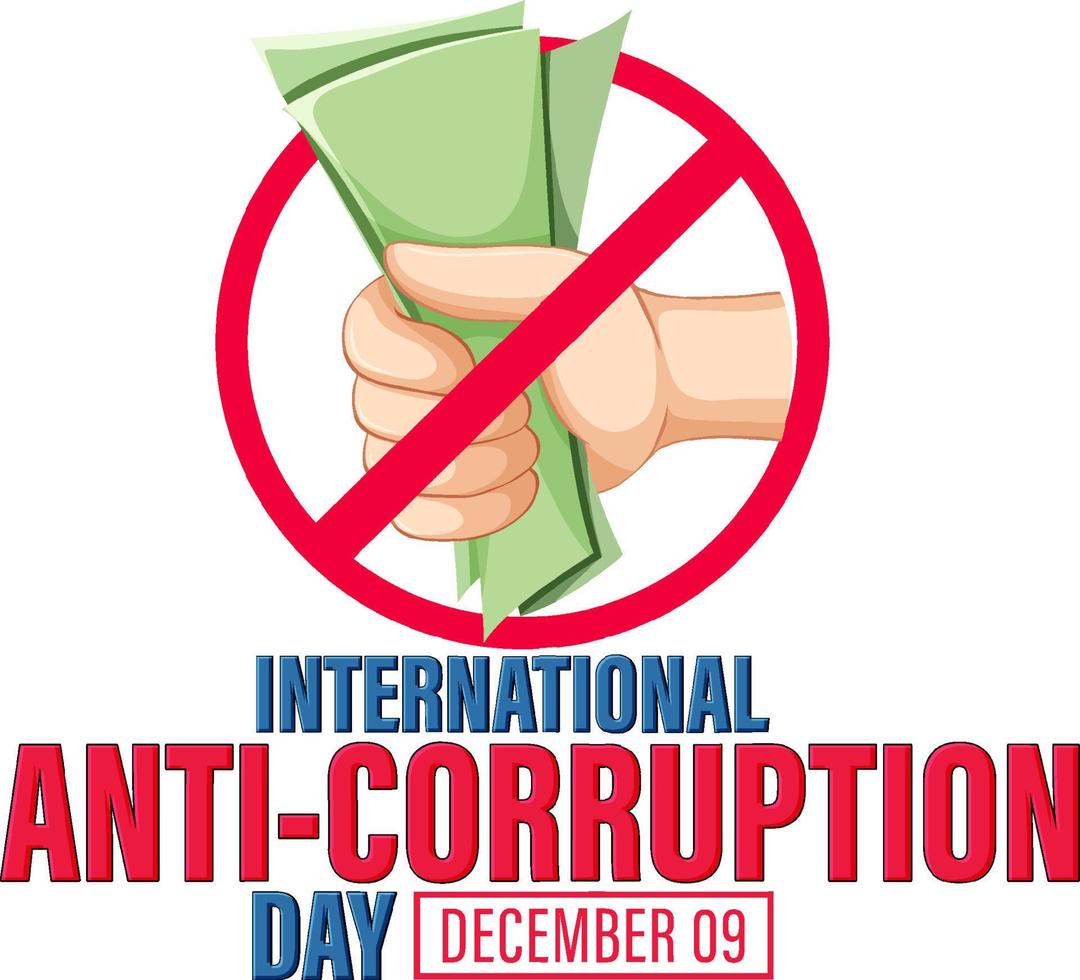 International Anti Corruption Day Poster Design vector