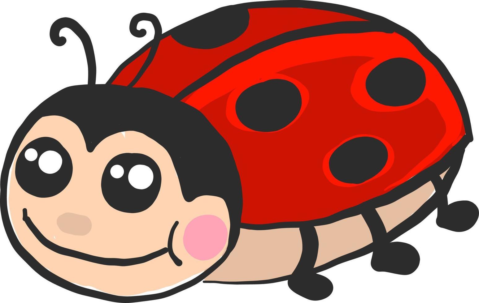 Cute ladybug , illustration, vector on white background
