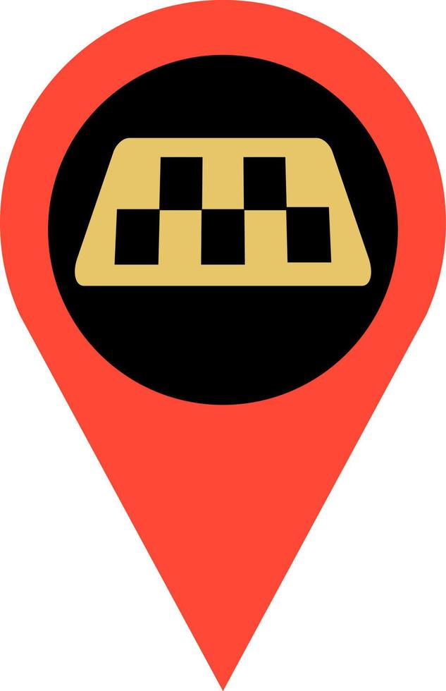 Location taxi, illustration, vector, on a white background. vector