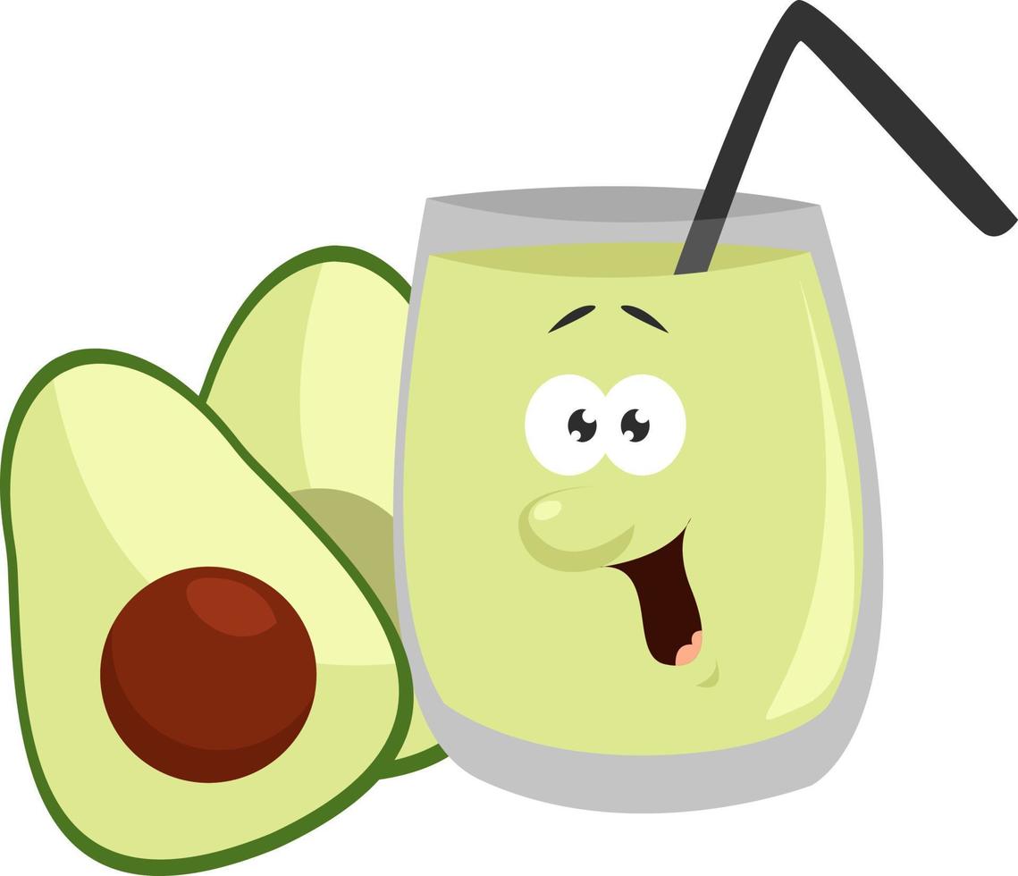 Avocado juice ,illustration, vector on white background