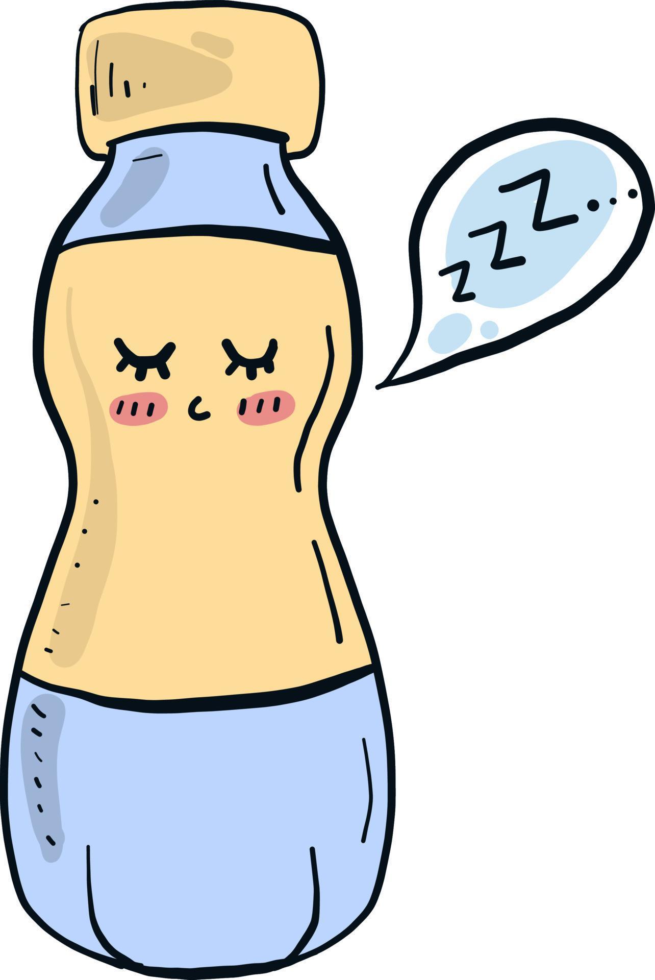 Sleeping bottle , illustration, vector on white background 13763897