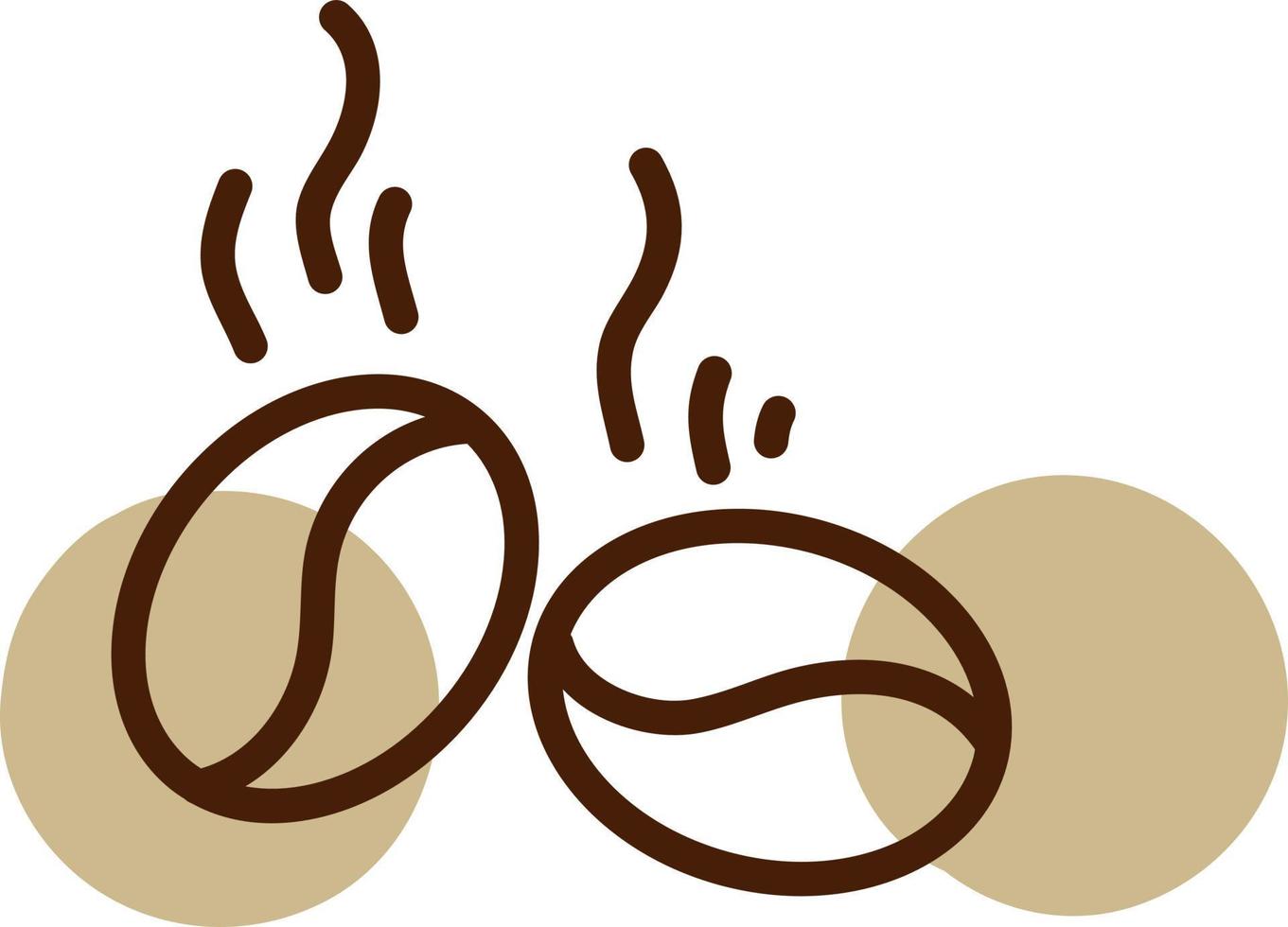 granos de café fritos, ilustración, vector, sobre un fondo blanco. vector