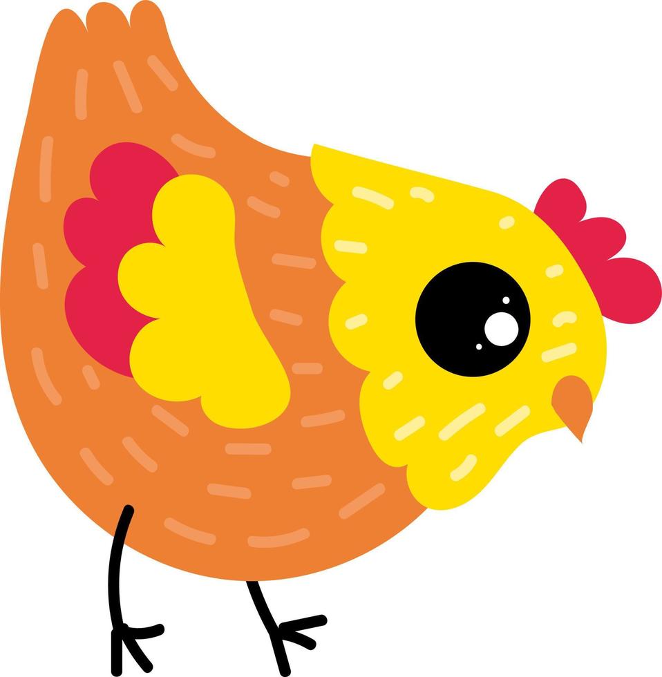 Orange chick, illustration, vector on white background.