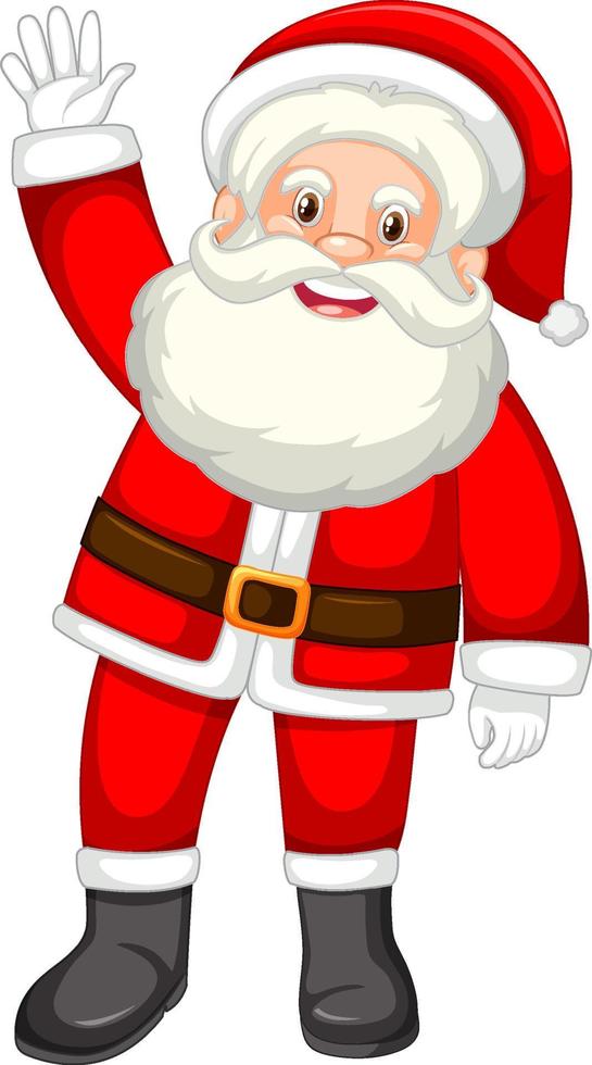 sanata claus agitando la mano personaje de dibujos animados vector