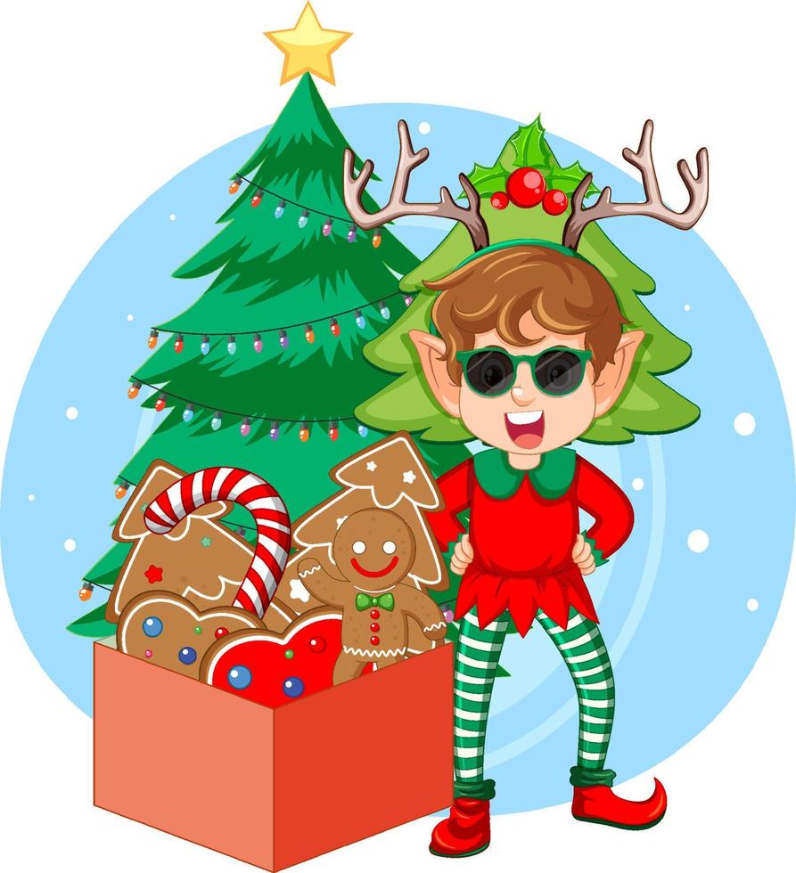 Cute Christmas characters icon isolated vector