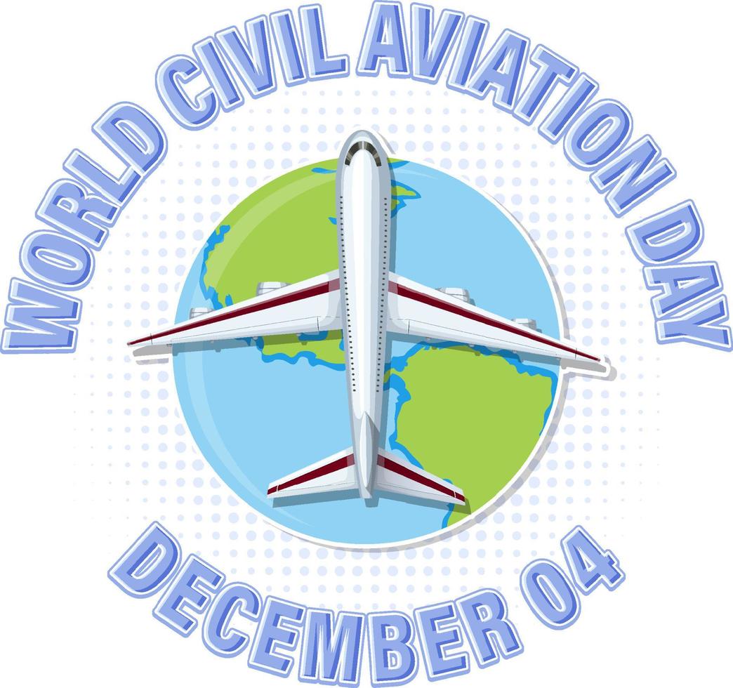 World civil aviation text for poster or banner design vector