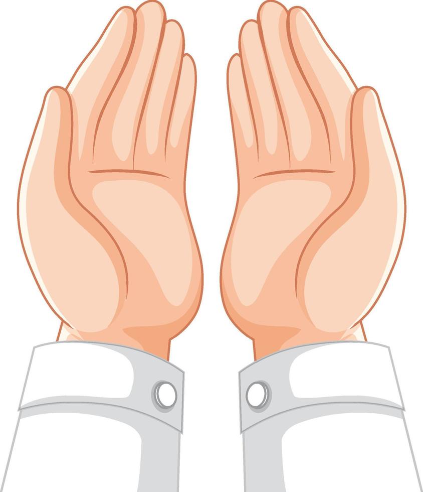 Human palm hands on white background vector
