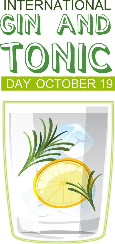 International gin and tonic day logo design vector