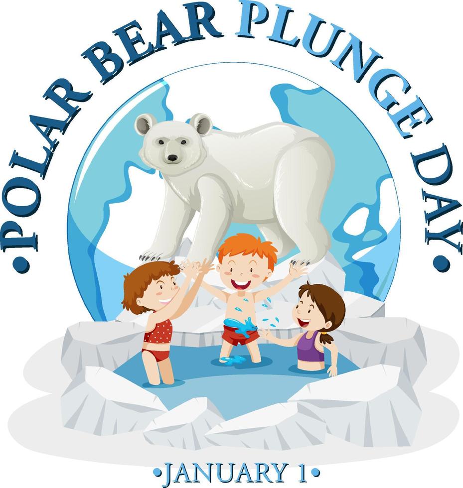 Polar Bear Plunge Day January icon vector
