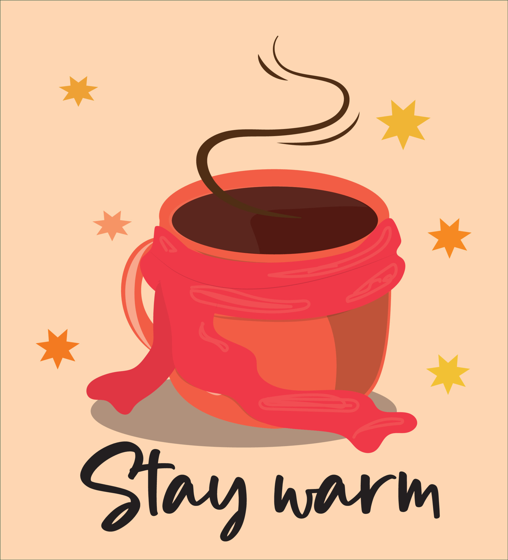 Stay warm with a warm cup of coffee 13763998 Vector Art at Vecteezy