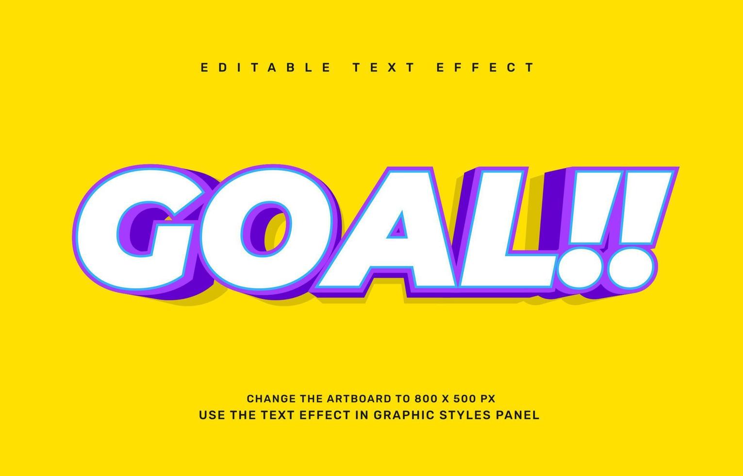 Goal editable text effect template vector