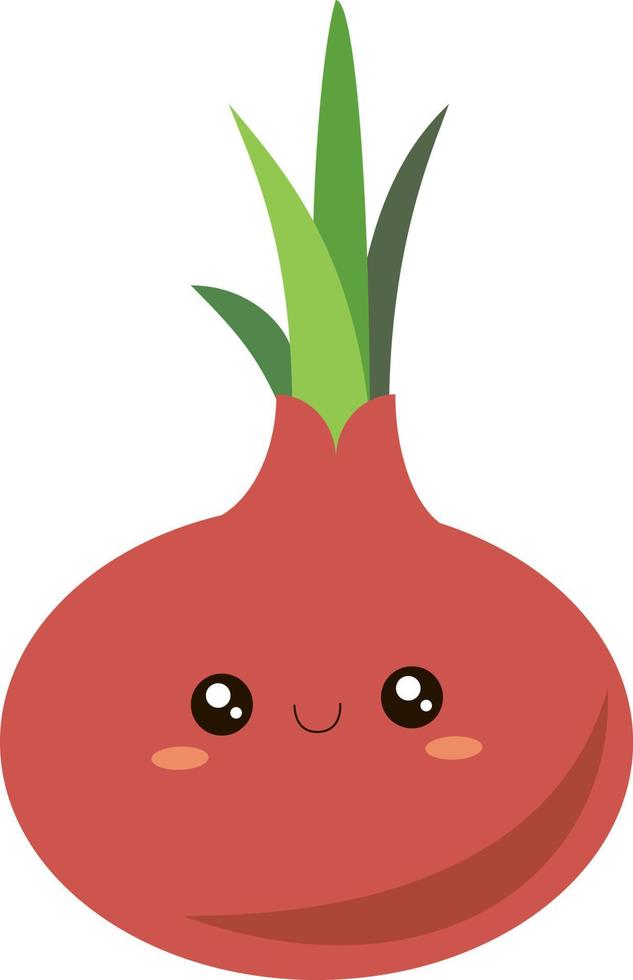 Red onion, illustration, vector on white background.