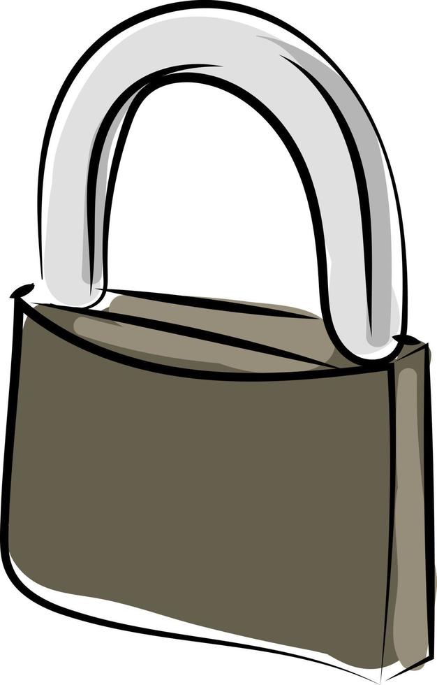 Grey lock, illustration, vector on white background.