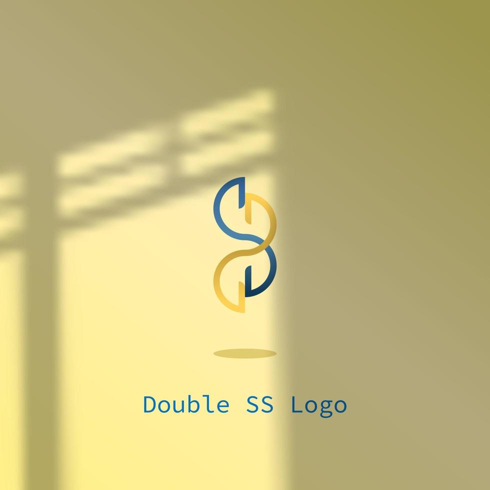 logo icon design letter S twin color blue orange elegant simple eps 10 vector