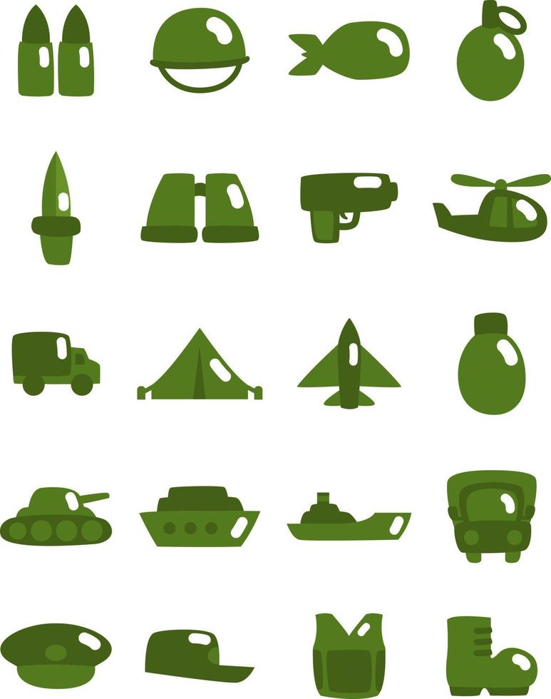 Military equipment, illustration, vector on a white background.