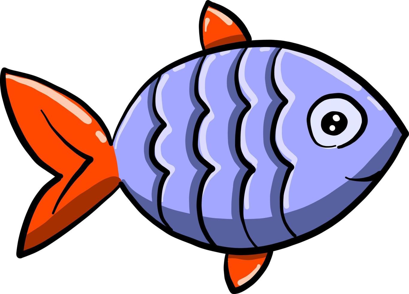 pescado azul, ilustración, vector sobre fondo blanco