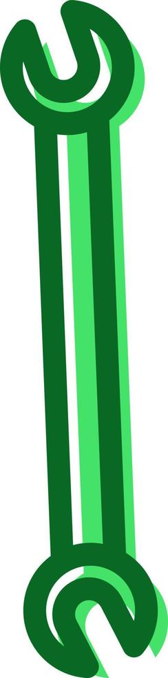 Green wrench, illustration, vector on a white background.