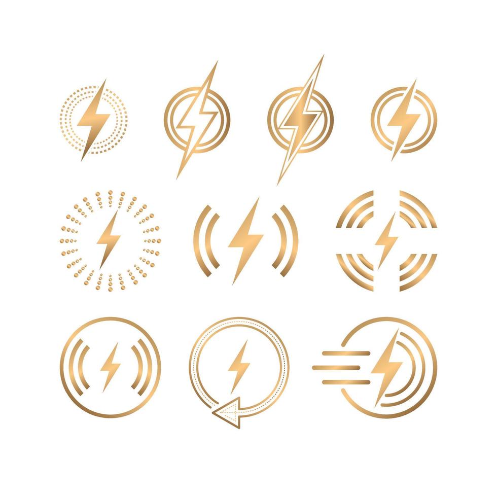 golden charging icon vector wireless charging icon concept Lightning charging simple icon on white background.