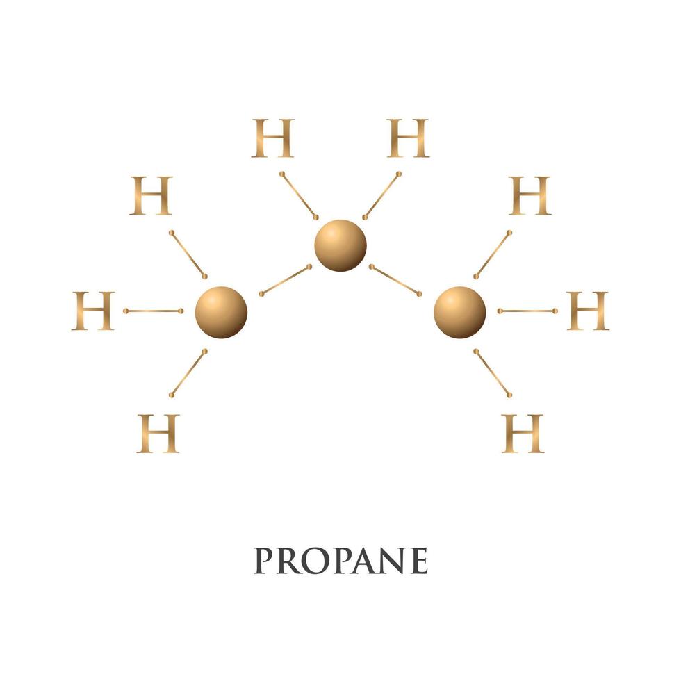 Vector image of a gold molecule on a white background.