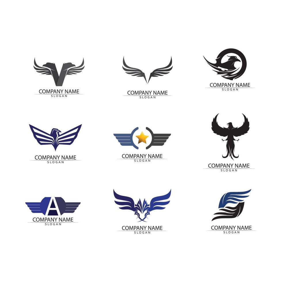 Falcon Eagle Bird Logo Template Vector Icon