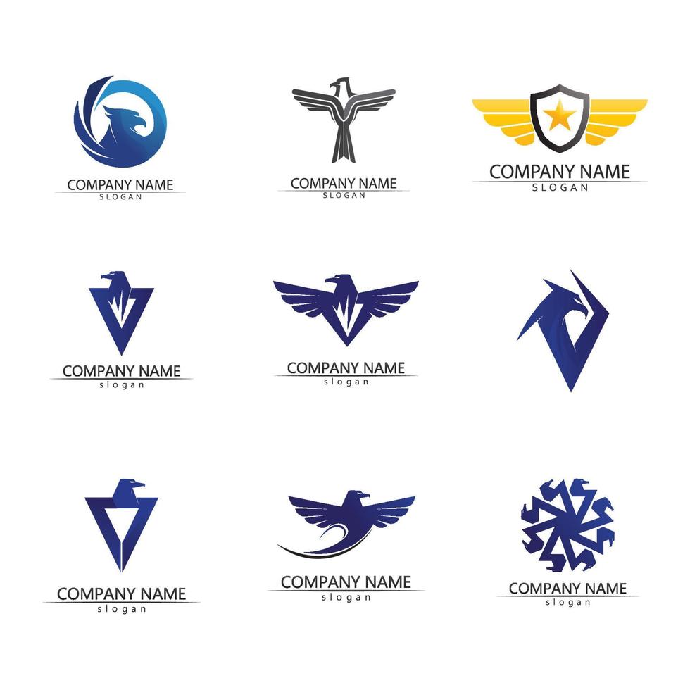 Falcon Eagle Bird Logo Template Vector Icon