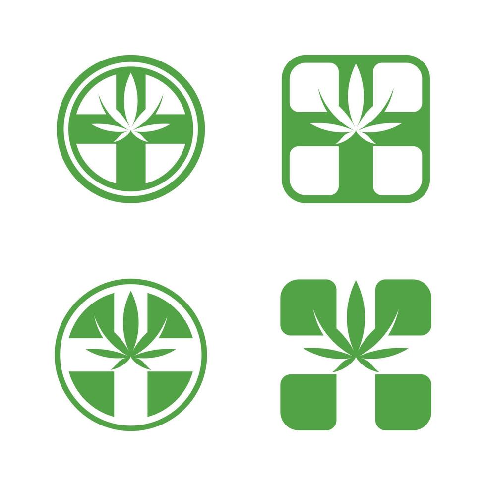 cannabis logo and marijuana leaf icon vector