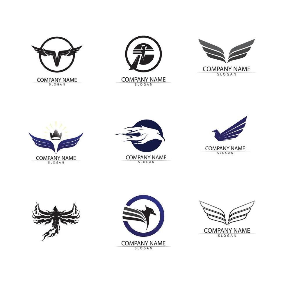 halcón, águila, pájaro, logotipo, plantilla, vector, icono vector