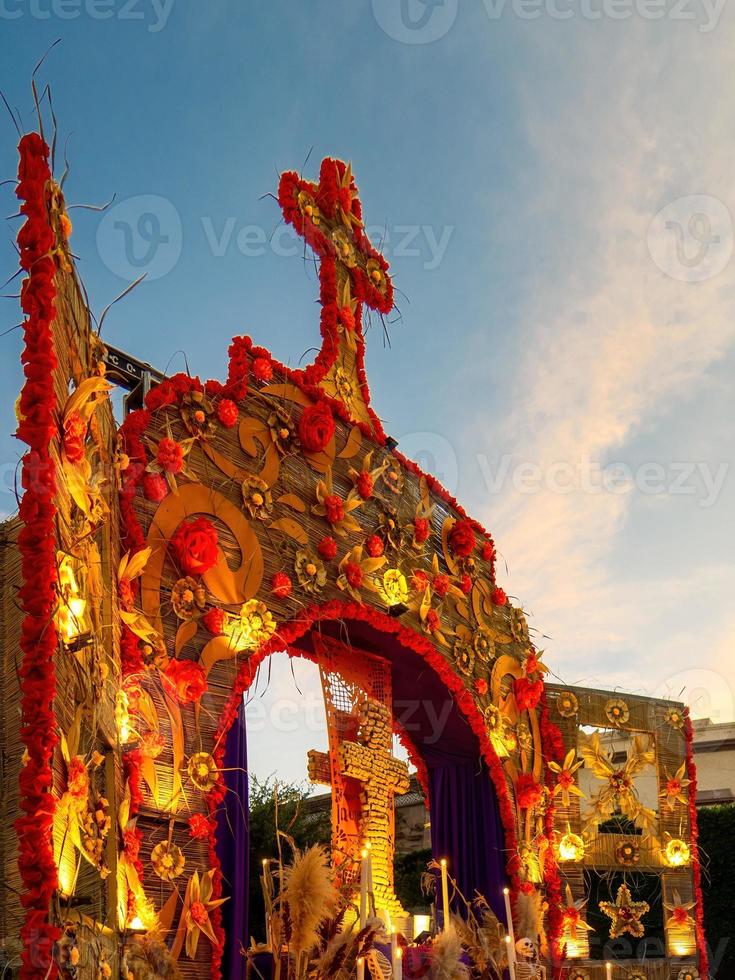 Colorful altar of the dead in day of the dead in mexico photo