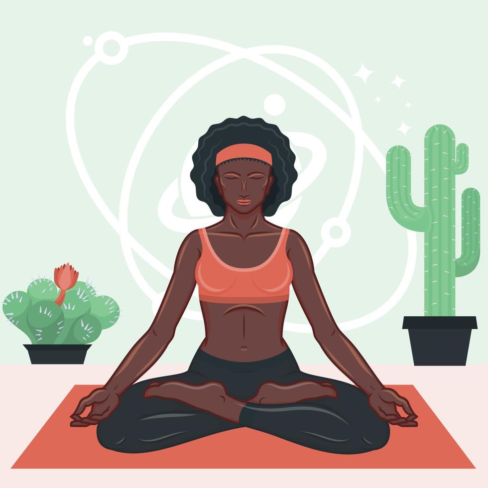 diseño vectorial de mujer haciendo yoga vector