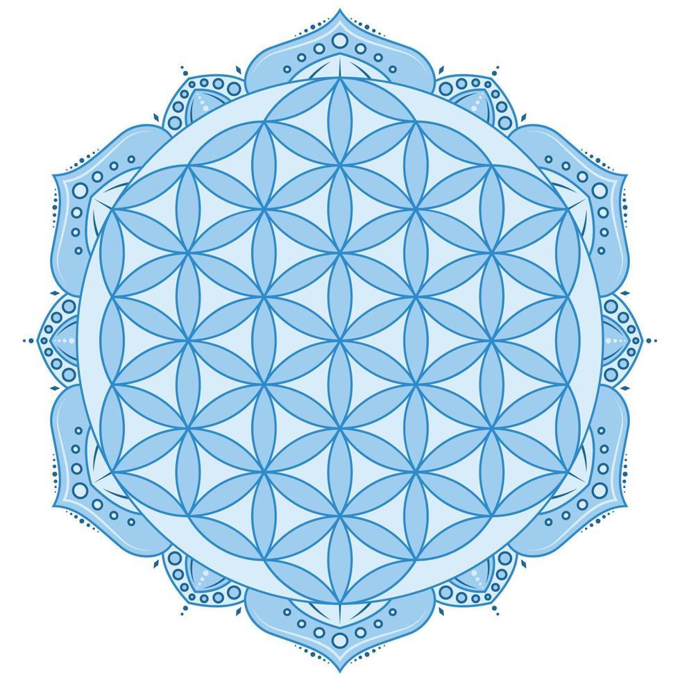 Vector design of Flower of life inside a lotus