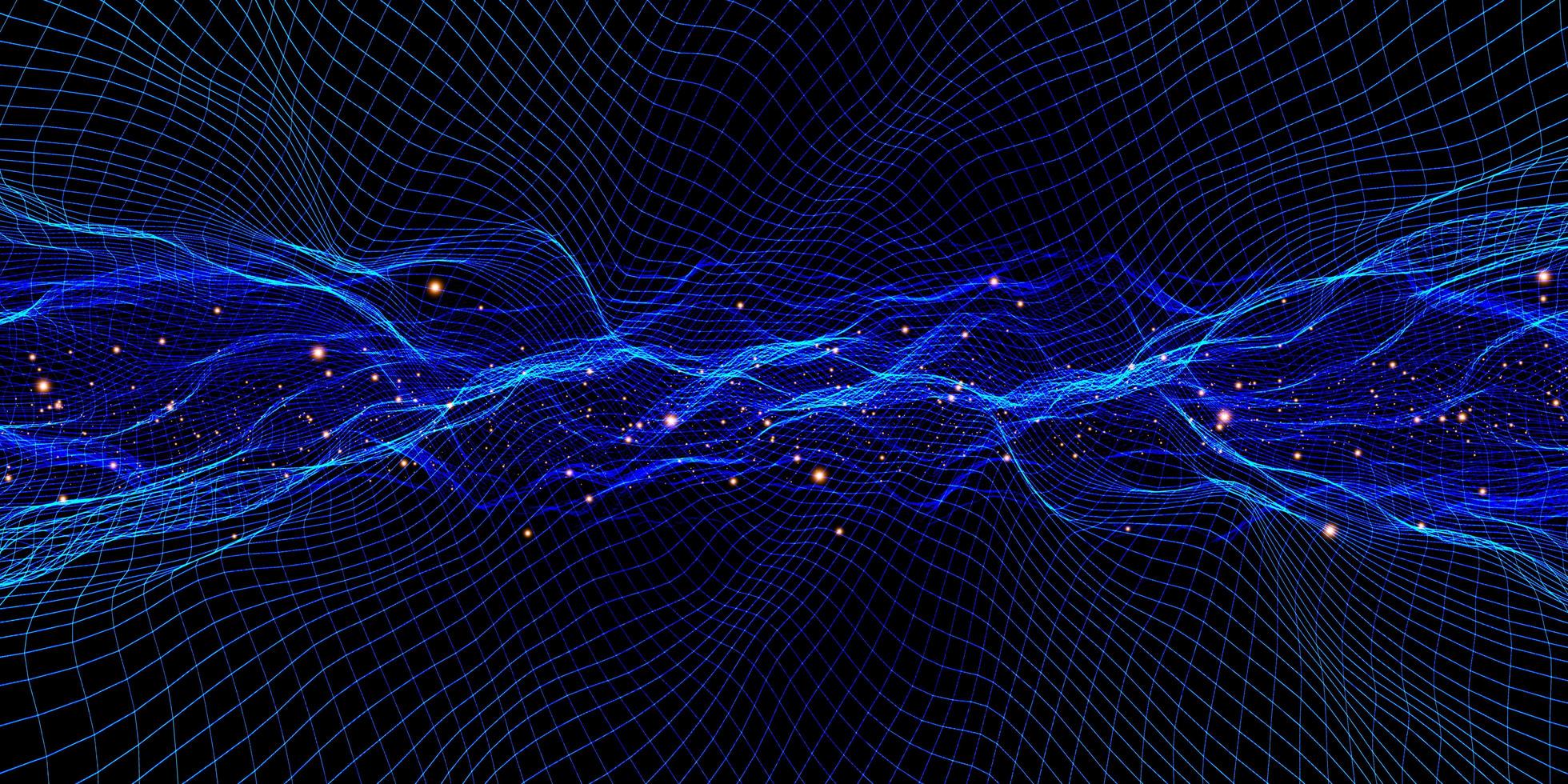 grid Neon color mesh light effect  Abstract wave 3d illustration photo
