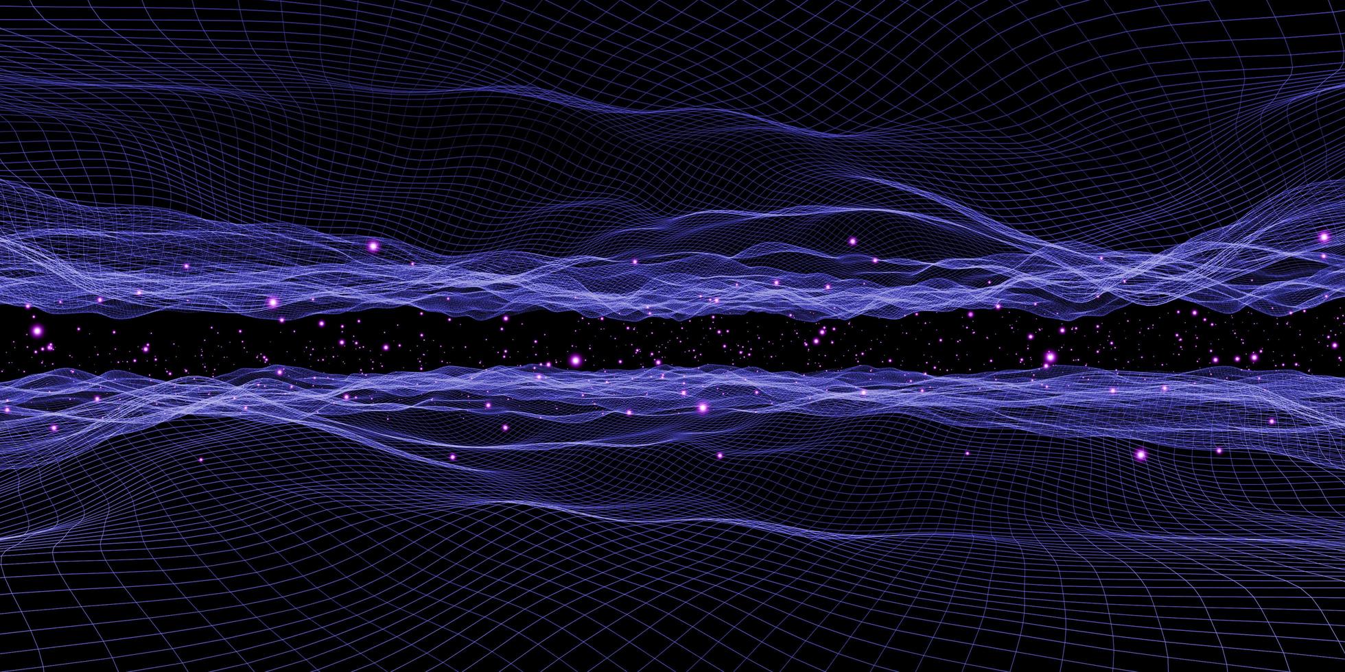 grid Neon color mesh light effect  Abstract wave 3d illustration photo