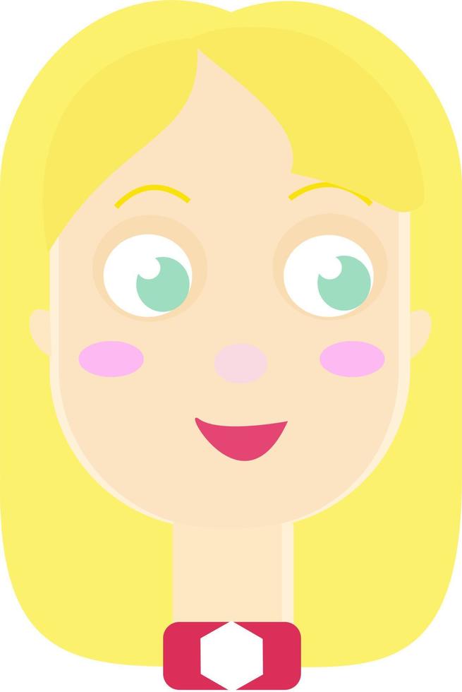 Lady with blonde hair, illustration, vector on white background.