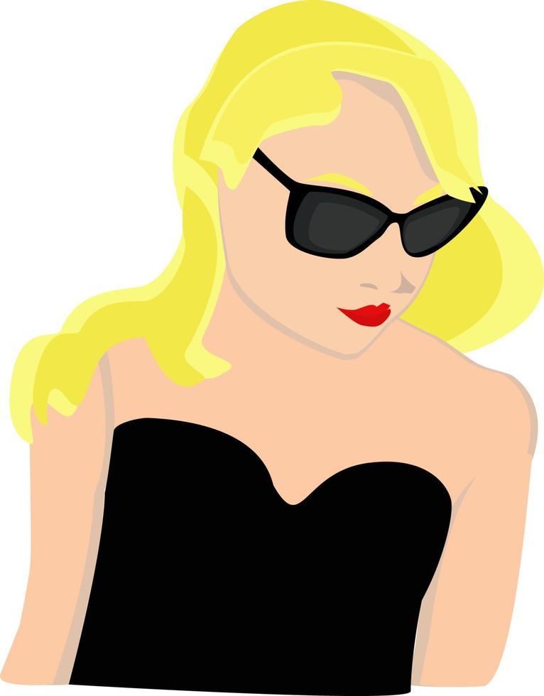 Blonde madame, illustration, vector on white background