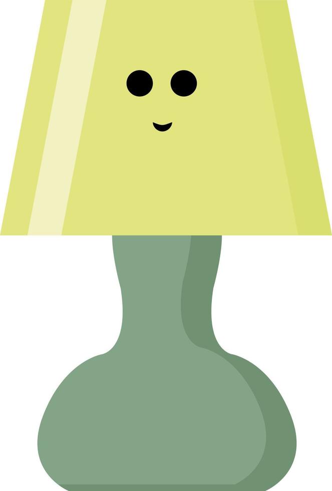 Happy lamp, illustration, vector on white background.