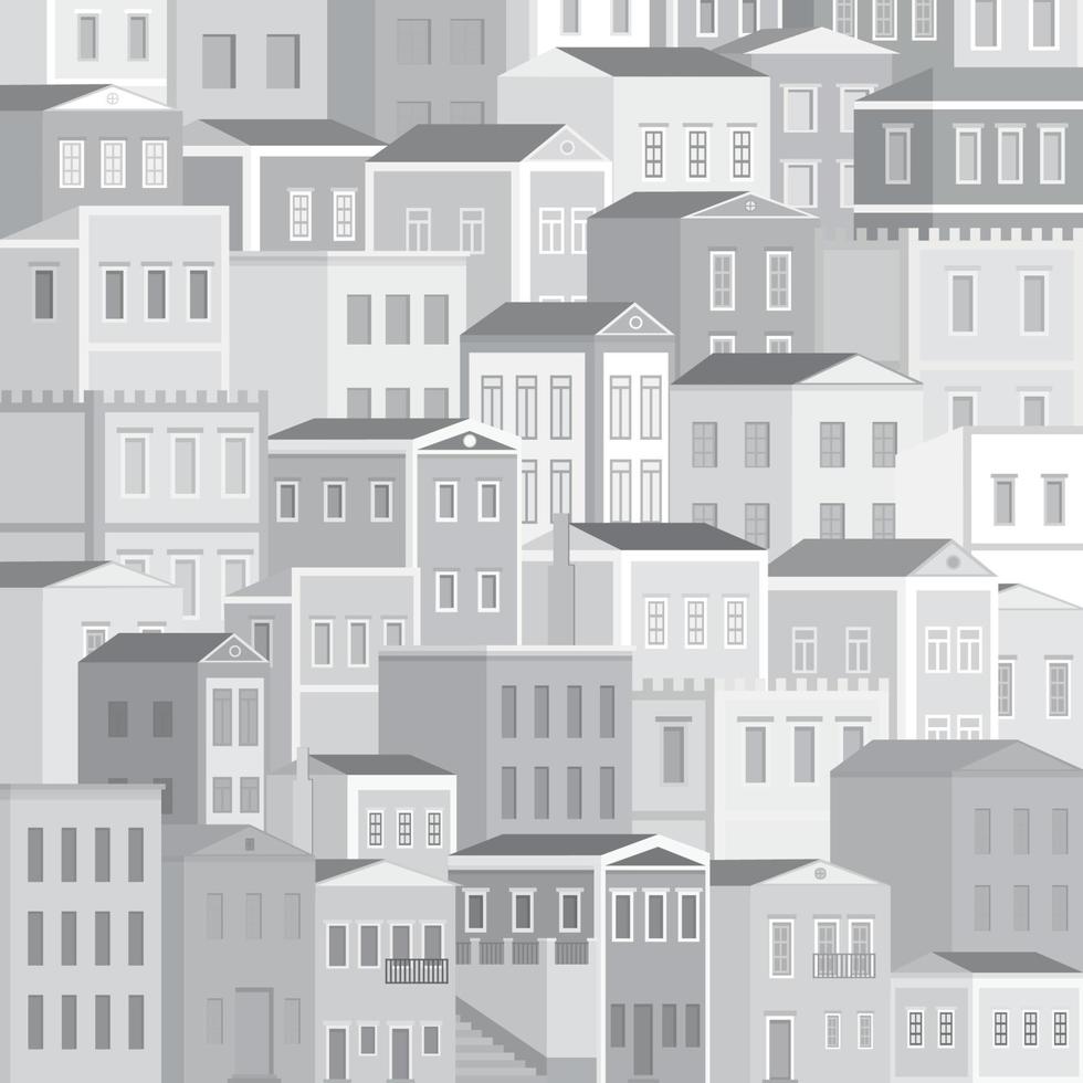 fondo cuadrado blanco y negro con muchas casas, vector plano, zona residencial, bienes raíces