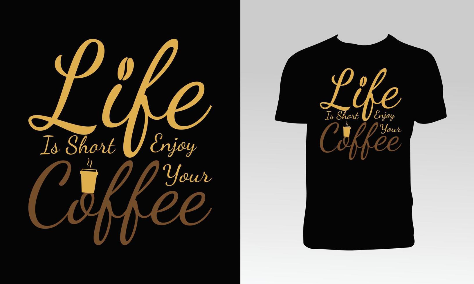 diseño de camiseta de caligrafía de café vector