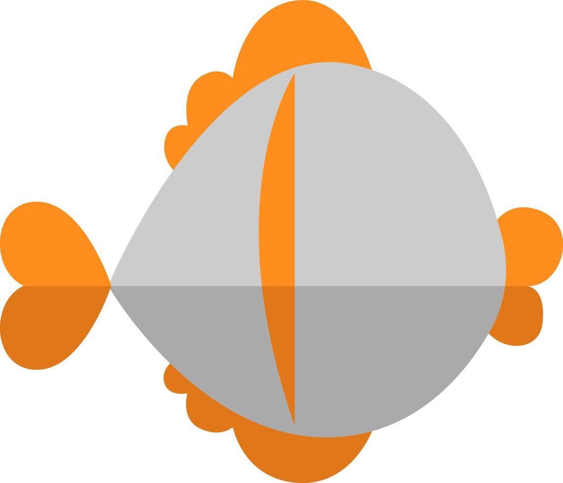 Fat white fish, illustration, vector on white background.