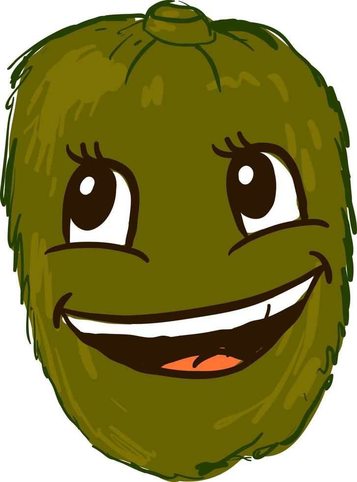 Happy kiwi, illustration, vector on white background.