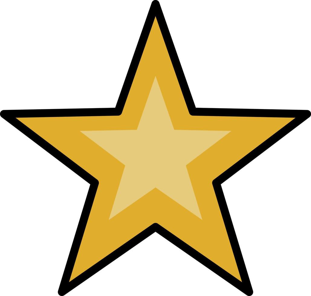 Golden star, illustration, vector on white background.