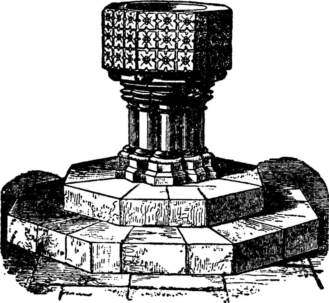 Baptismal Font vintage illustration. 13764842 Vector Art at Vecteezy