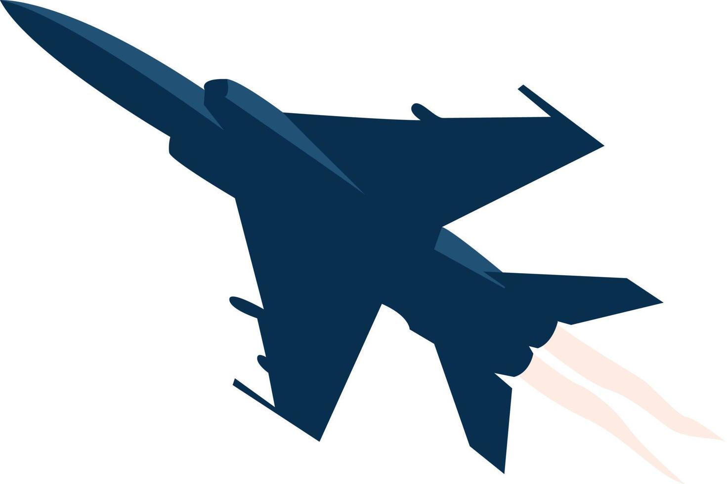 Fighter aircraft, illustration, vector on white background.