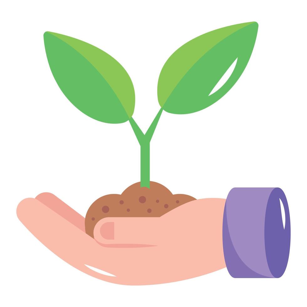 An icon of plant care in flat style vector