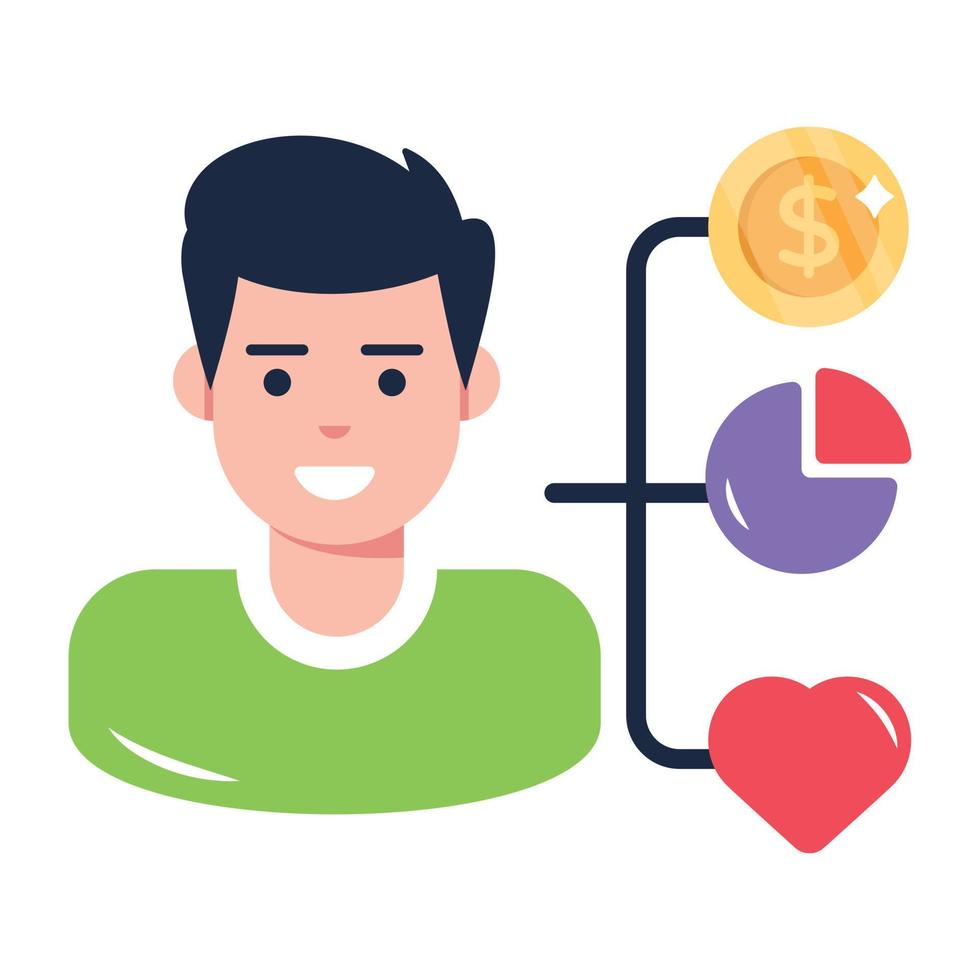 Trendy flat icon design of businessman vector