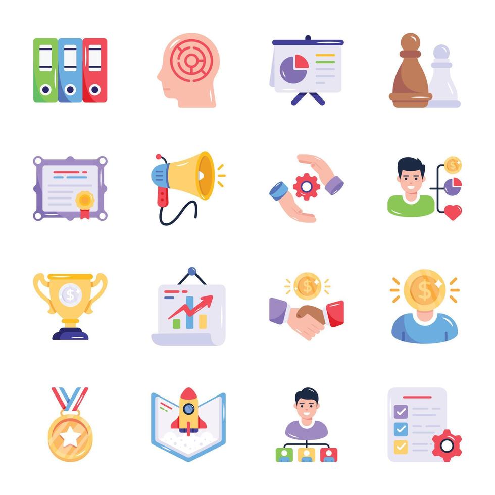 Set of Business and Finance Flat Icons vector