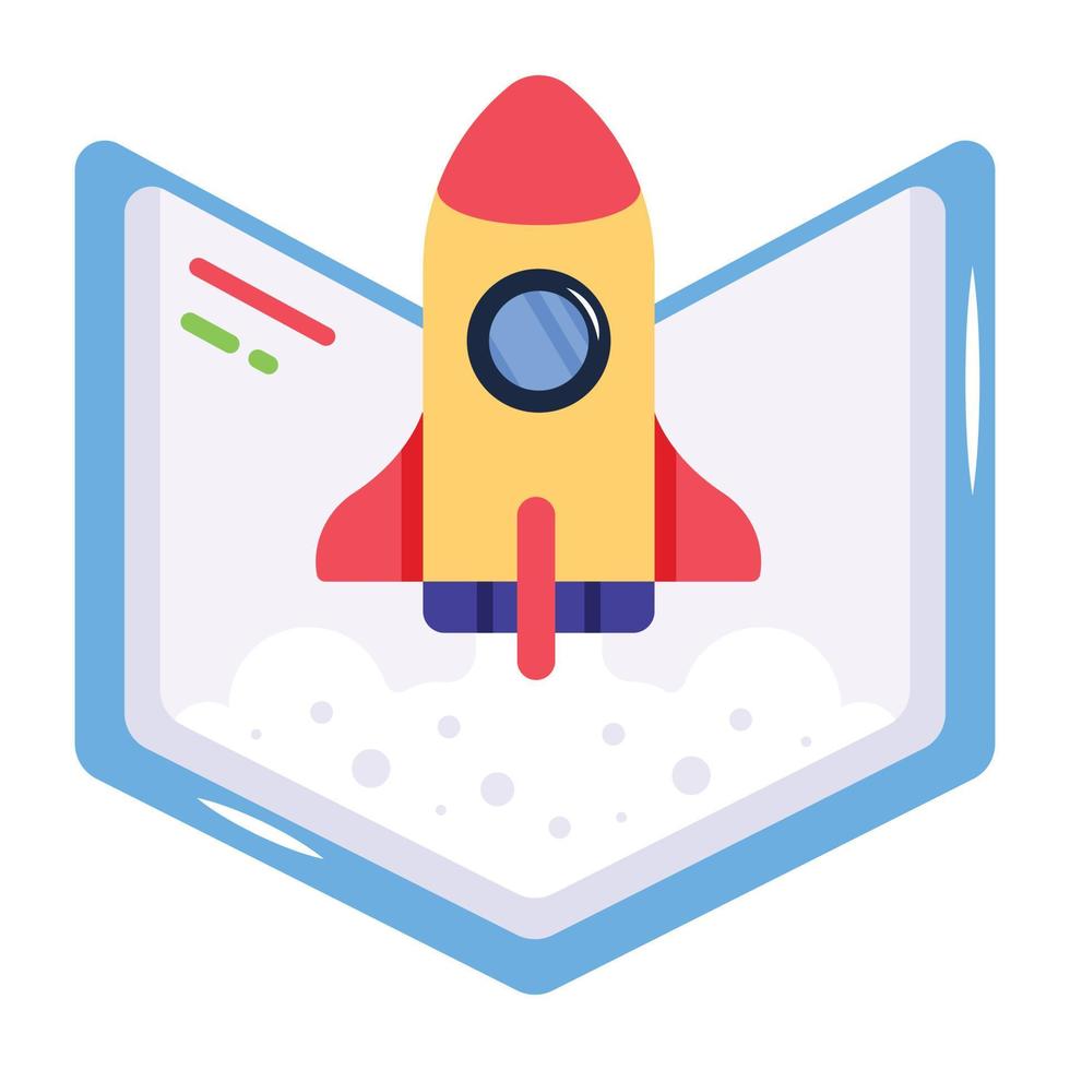 Project launch flat icon with scalability vector