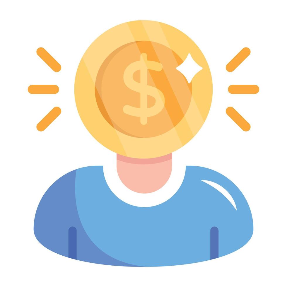 Grab flat icon of launch idea vector
